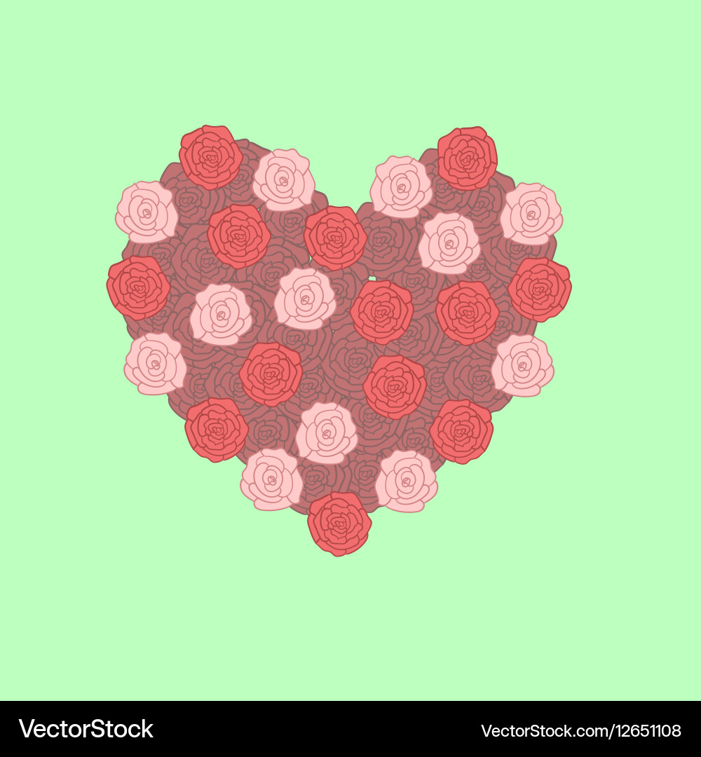 Painted heart of roses Royalty Free Vector Image