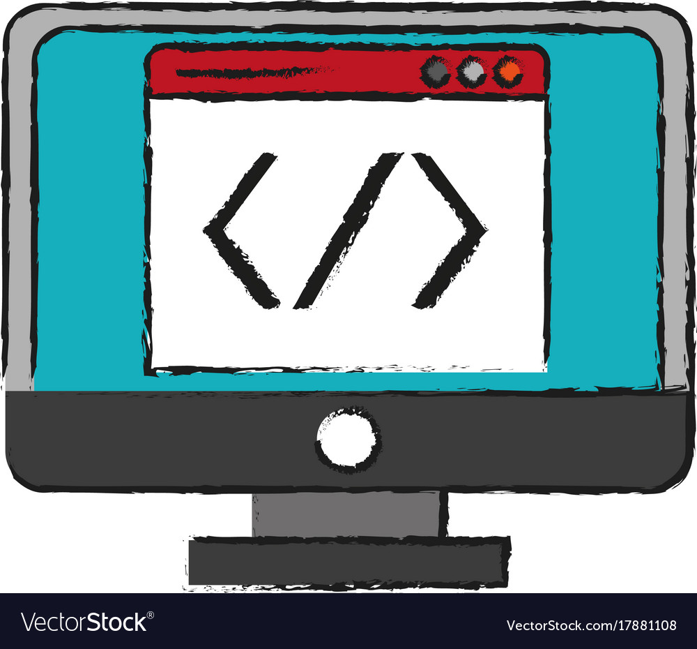 Programming code on computer Royalty Free Vector Image