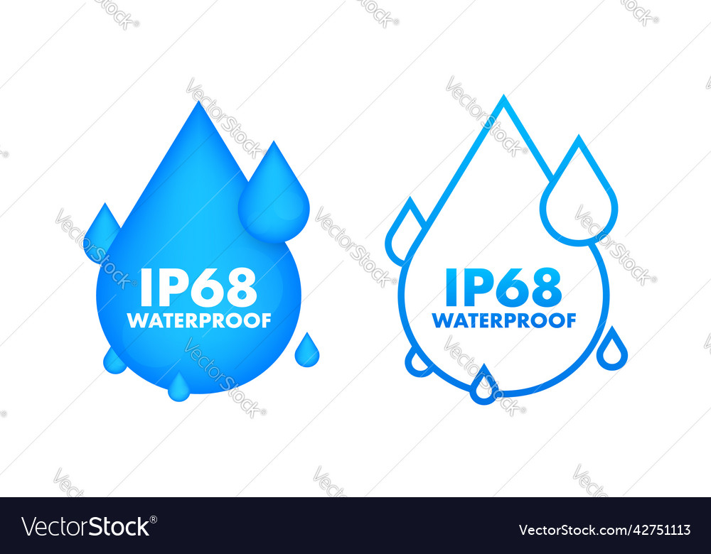 Ip68 waterproof water resistance level Royalty Free Vector