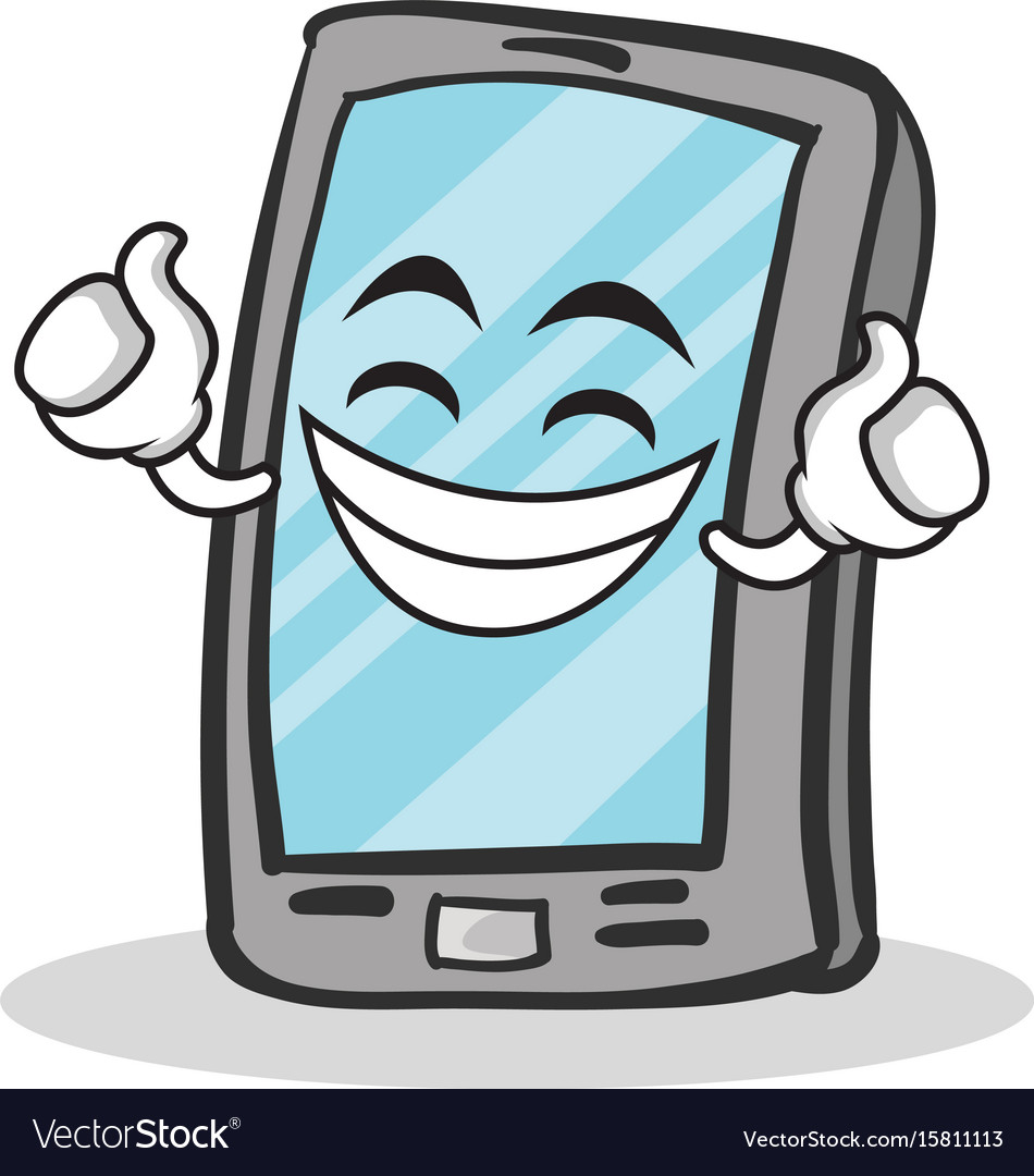 Proud face smartphone cartoon character Royalty Free Vector Proud face smartphone cartoon character Royalty Free Vector