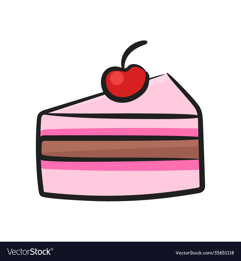 Cake slice Royalty Free Vector Image - VectorStock