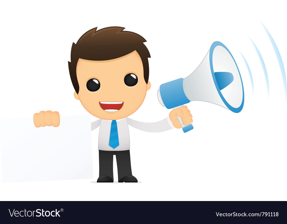 Funny cartoon office worker Royalty Free Vector Image