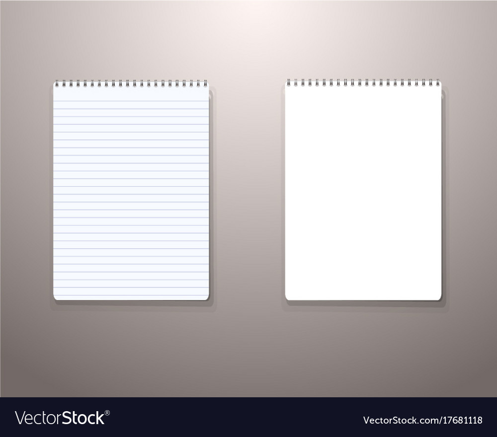 notepad template realistic blank notepad textbook vector image