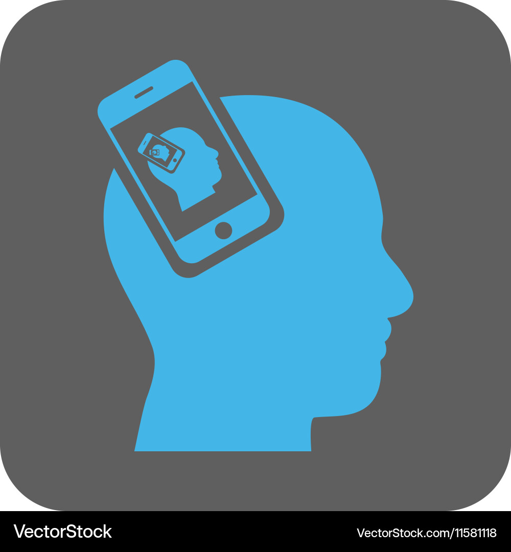 Smartphone head plugin recursion rounded square Vector Image