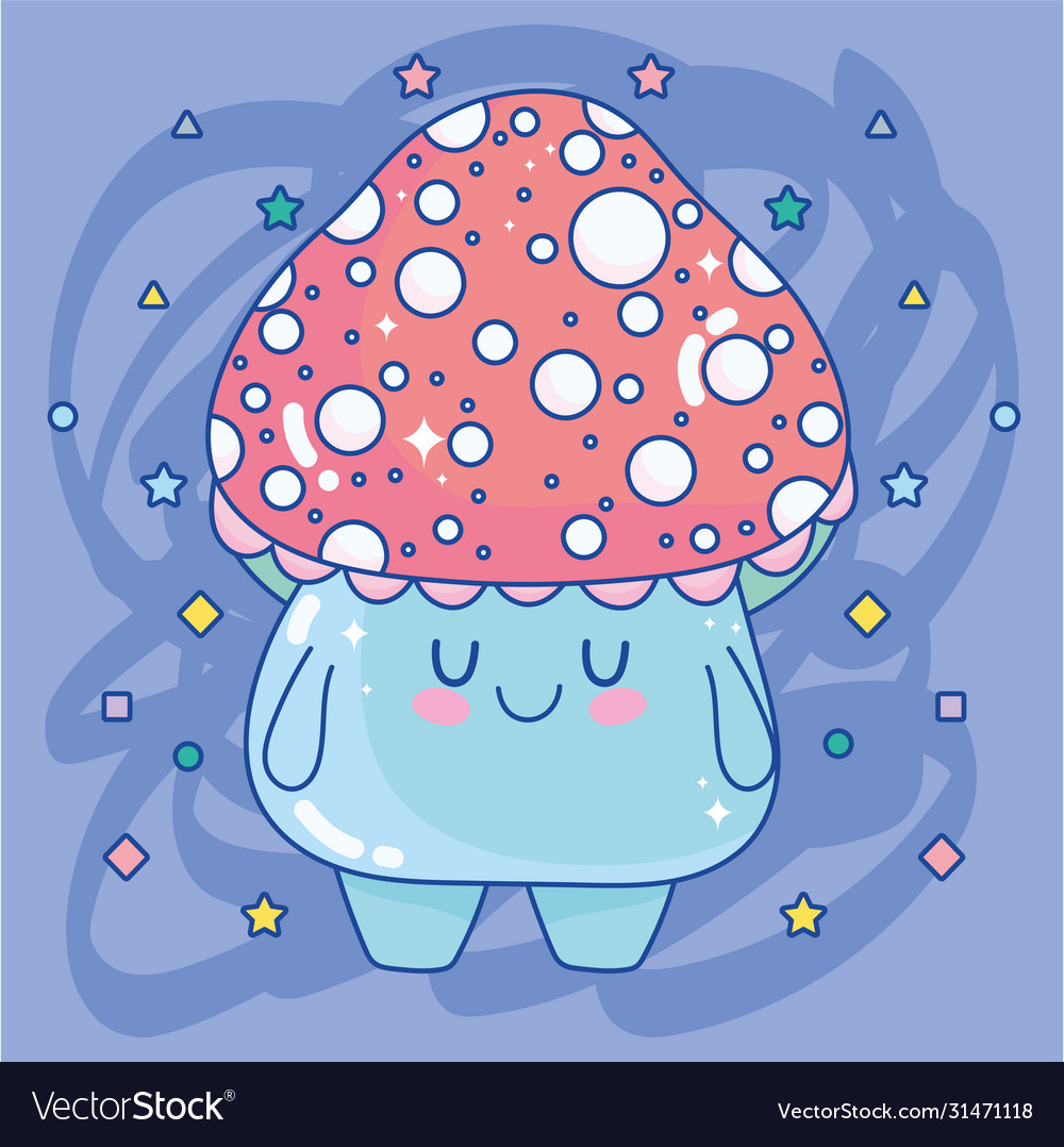 Video game fungus adorable cartoon character Vector Image