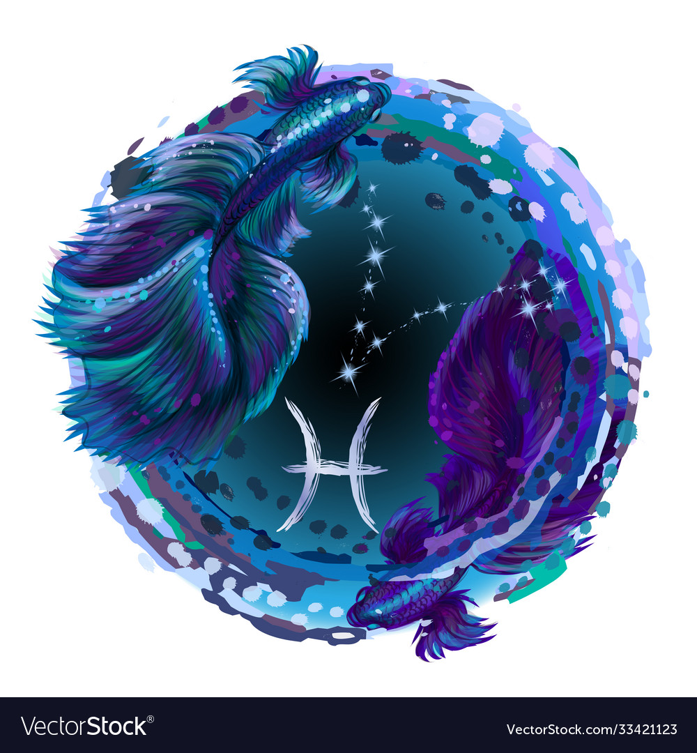 Pisces is a sign zodiac Royalty Free Vector Image