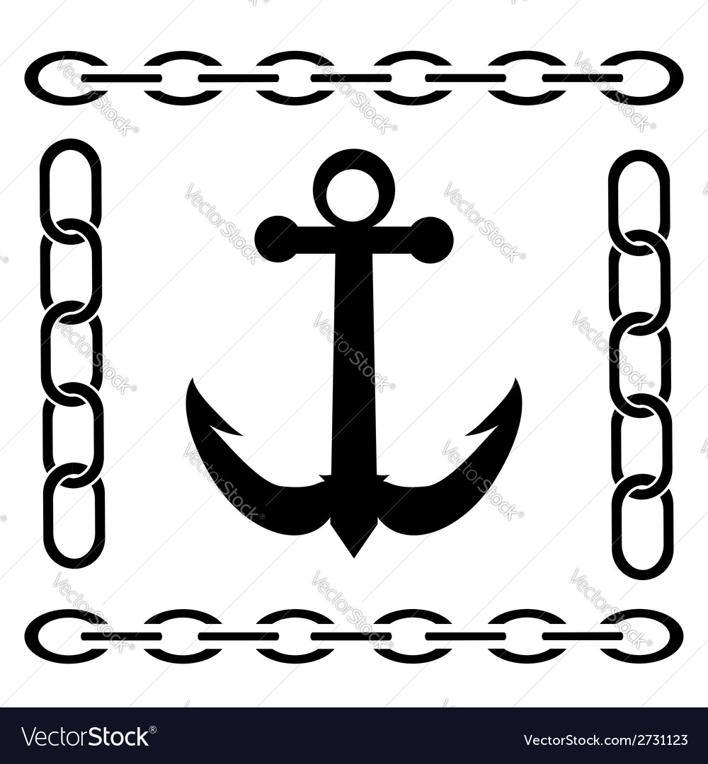 Silhouette of anchor Royalty Free Vector Image