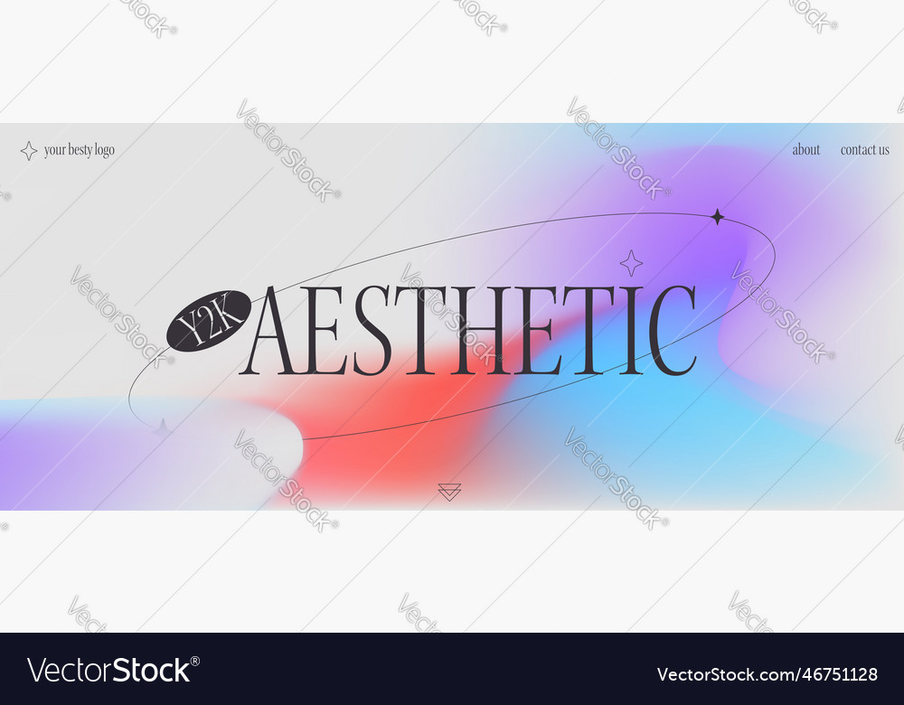 A trendy landing page with y2k aesthetics modern Vector Image