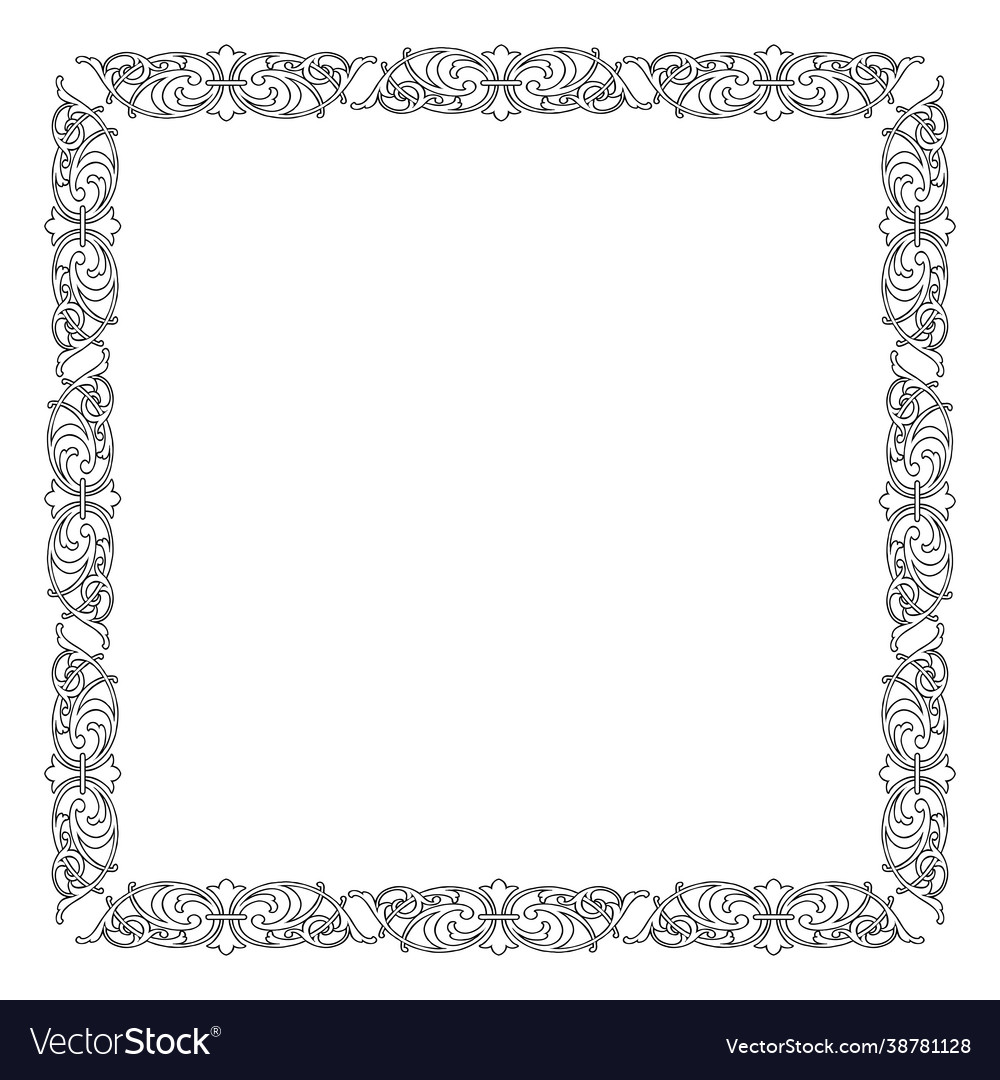 Black decorative frame Royalty Free Vector Image