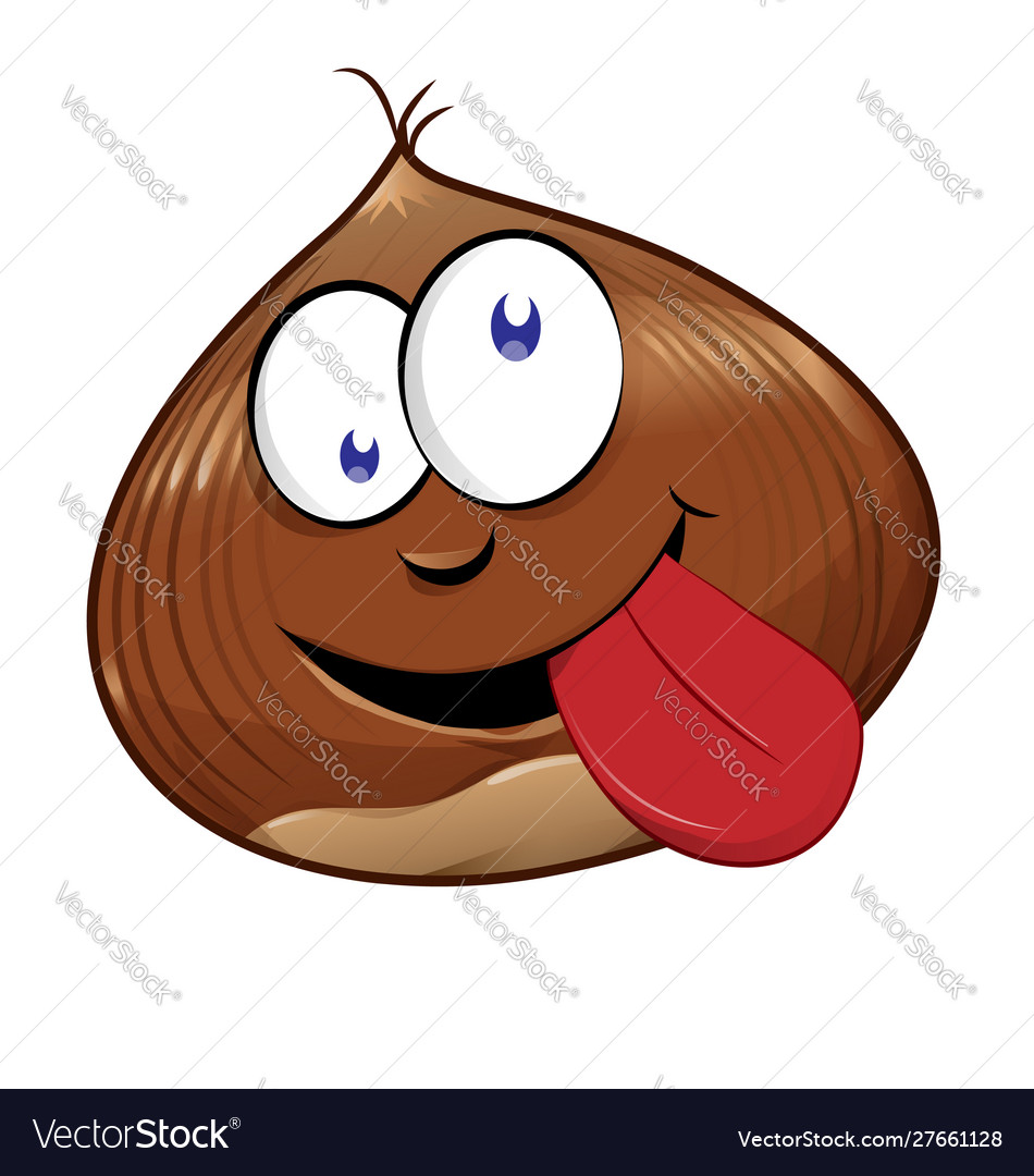 Funny Chestnut Character Mascot Isolated On White Vector Image