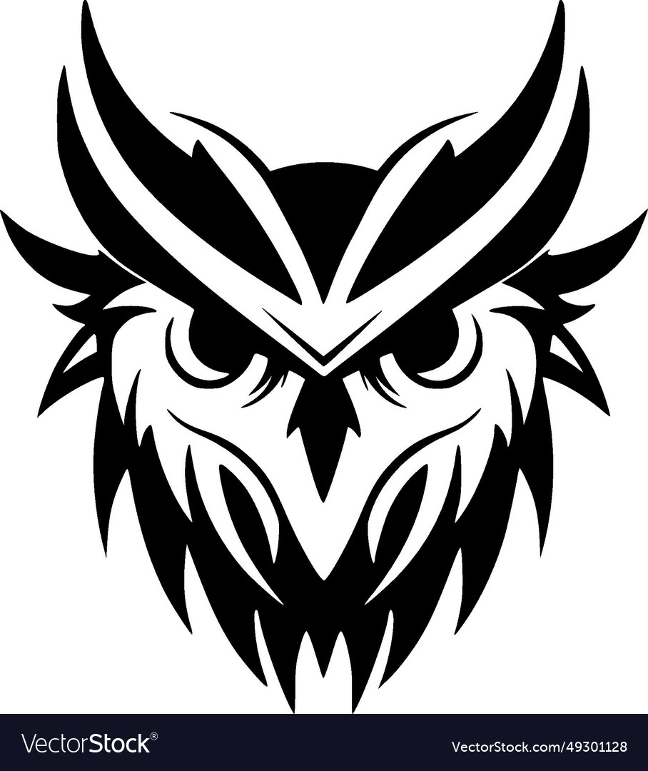 Owl - minimalist and flat logo Royalty Free Vector Image