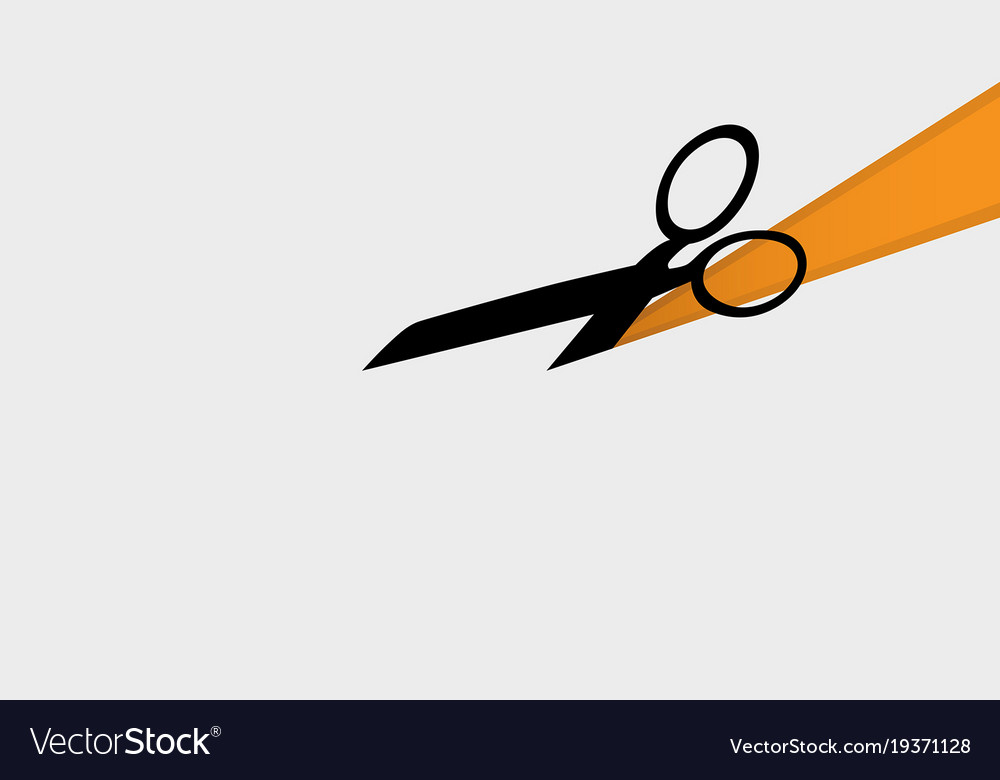 Scissors silhouette on a paper background Vector Image