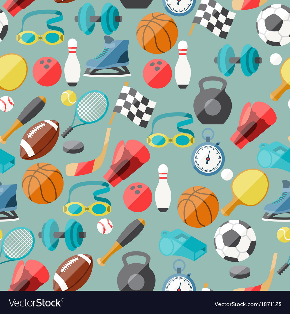 Seamless pattern of sport icons Royalty Free Vector Image