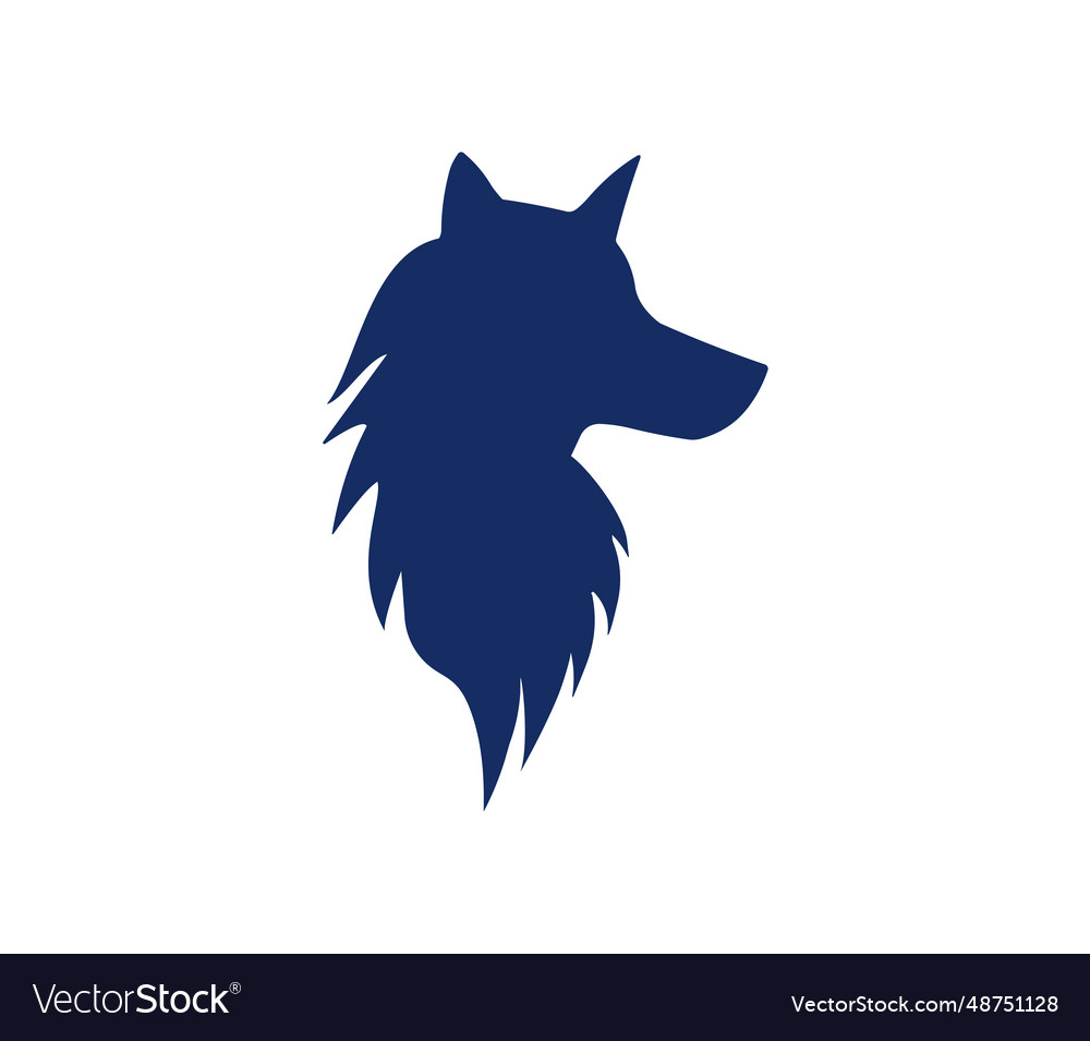 Wolf head logo abstract cartoon design Royalty Free Vector