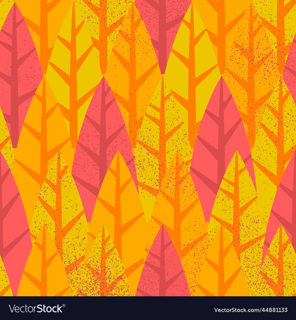 Fall forest tree seamless pattern vector image Fall forest tree seamless pattern