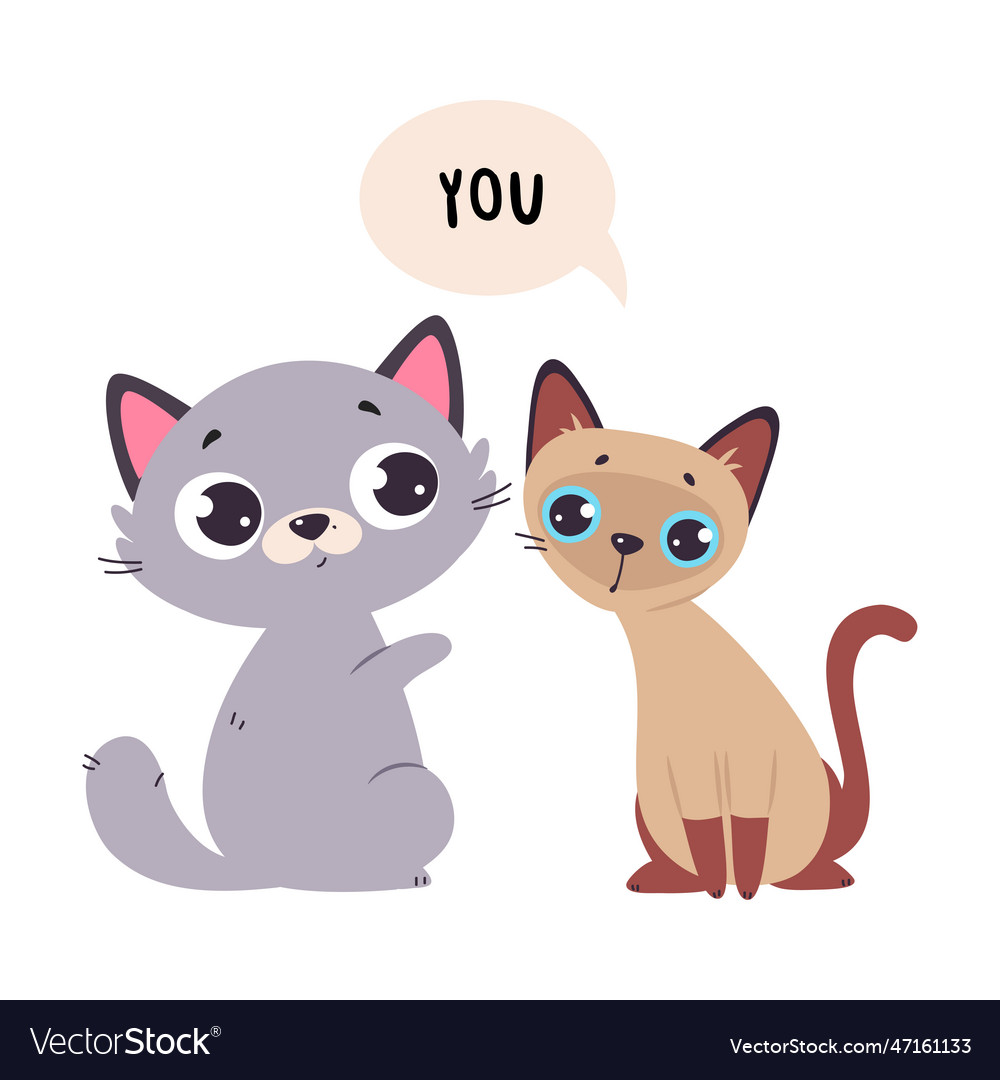 Funny cat and english subject pronoun you Vector Image