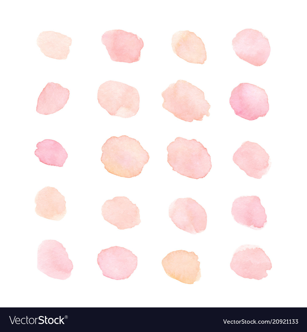 Hand painted soft pink and peach watercolor dots vector image Hand painted soft pink and peach watercolor dots