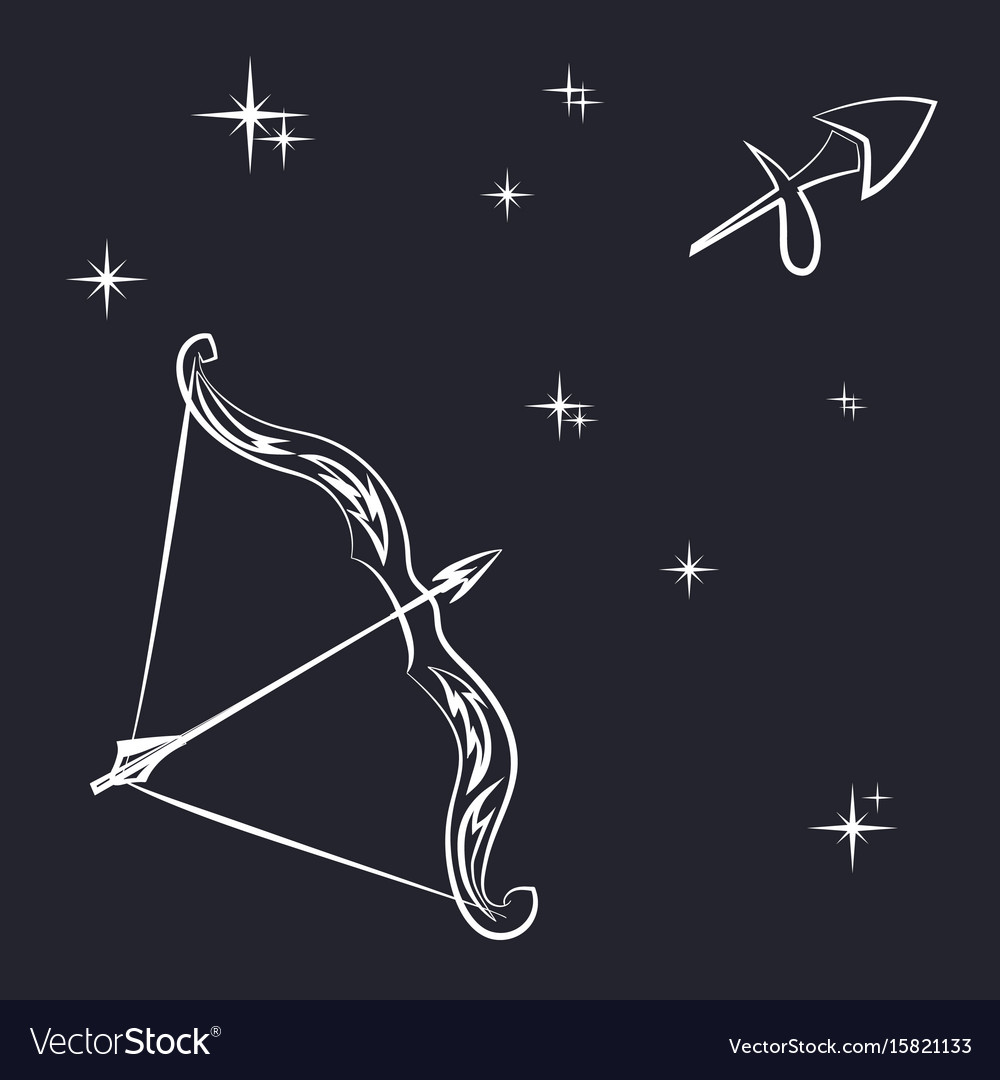 Sign zodiac sagittarius is starry sky Royalty Free Vector