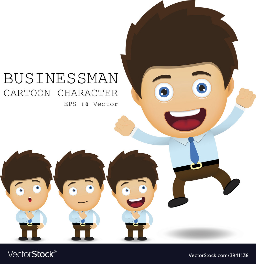 Businessman cartoon character eps 10 Royalty Free Vector