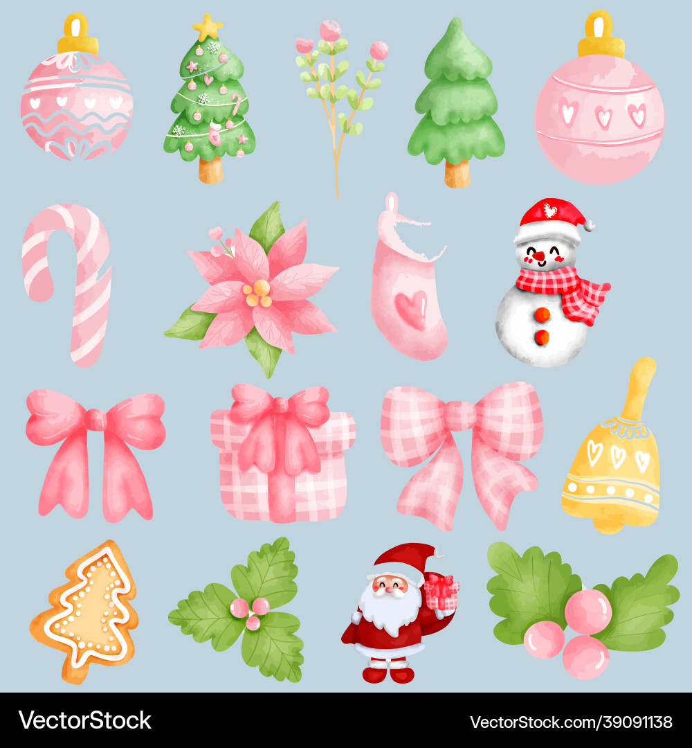 Christmas elements Royalty Free Vector Image - VectorStock