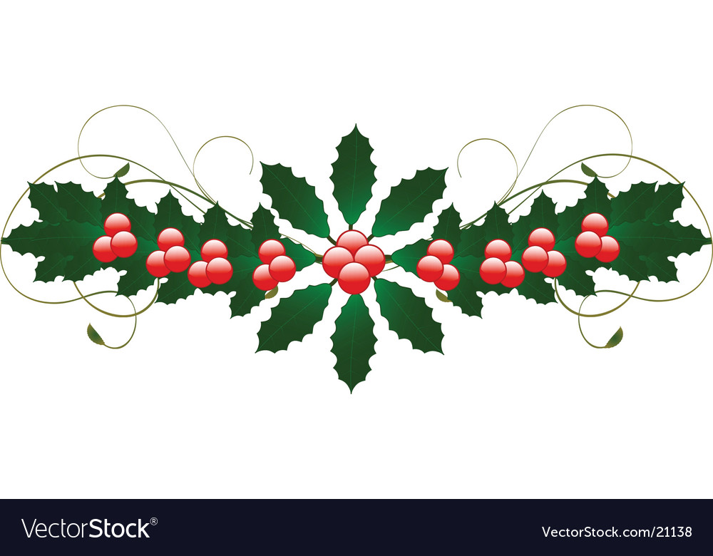 Download Christmas holly flourish Royalty Free Vector Image