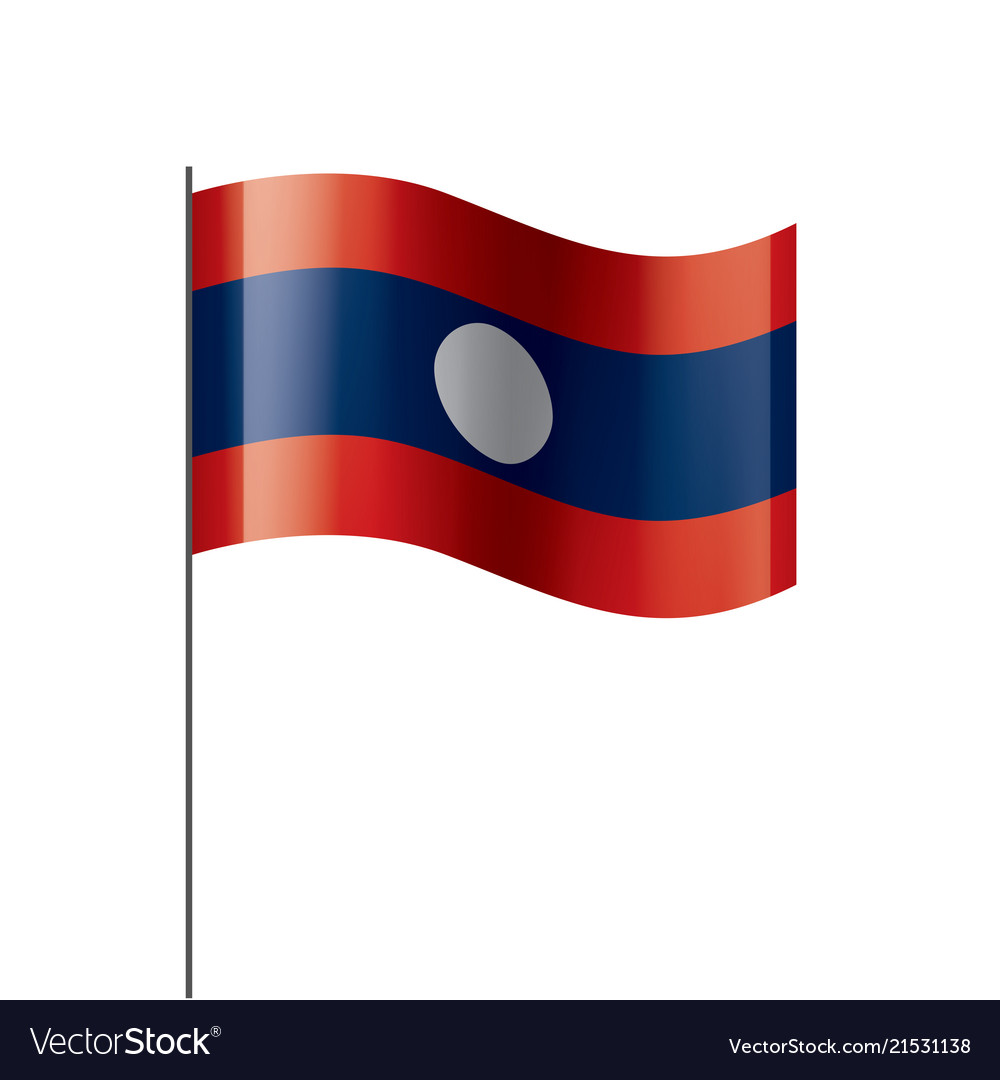 Laos flag on a white Royalty Free Vector Image