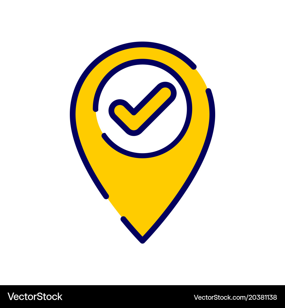 Location Icon With Check Sign Royalty Free Vector Image