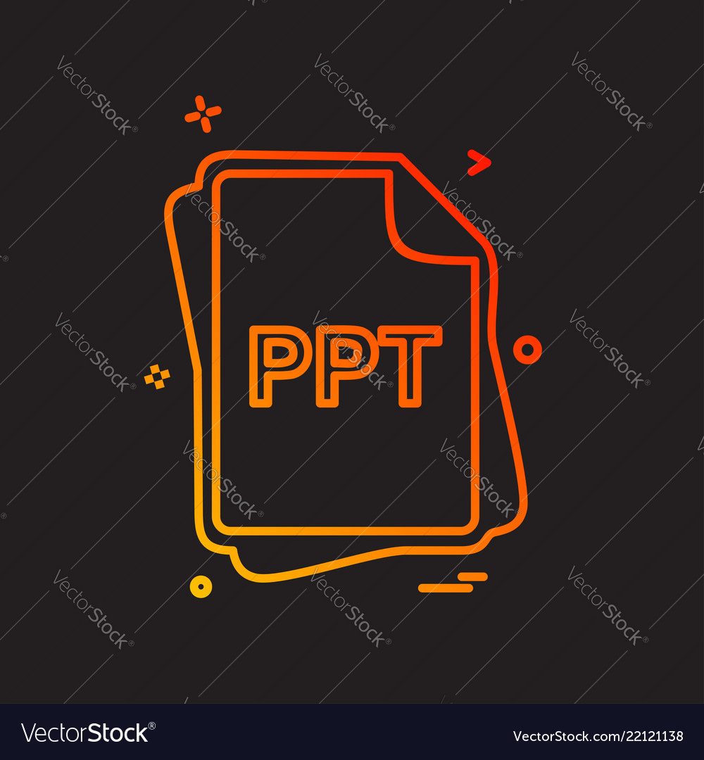 Ppt file type icon design Royalty Free Vector Image