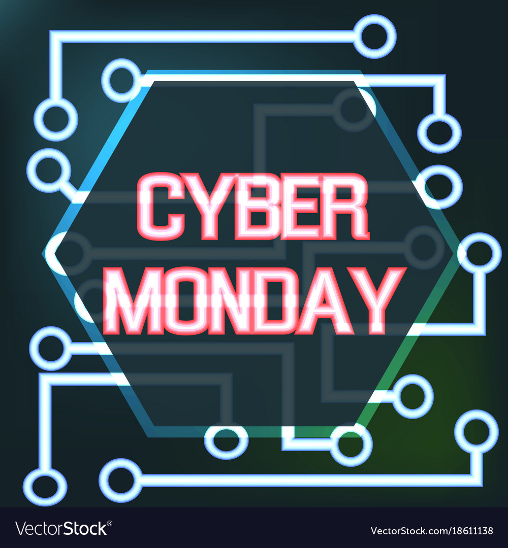 Sale technology banner for cyber monday Royalty Free Vector