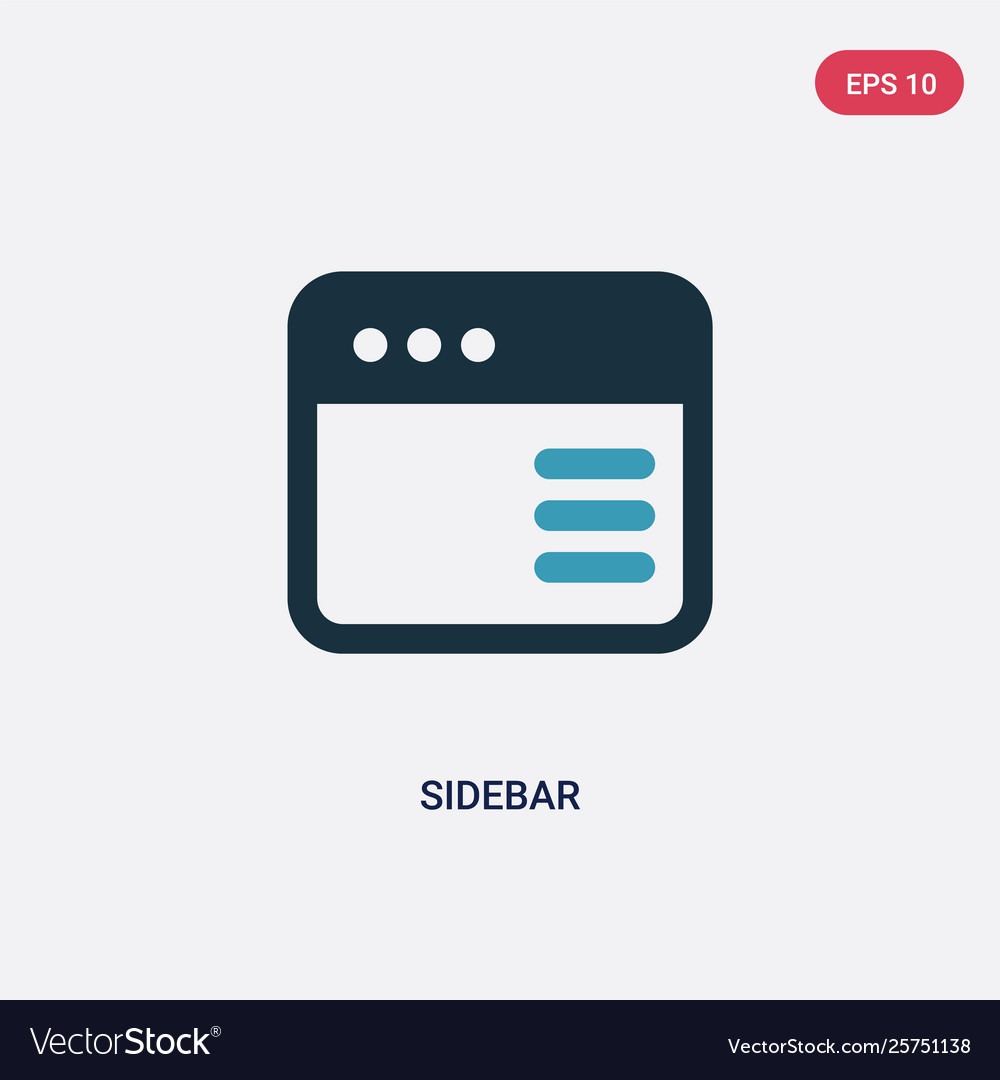 Two color sidebar icon from user interface Vector Image