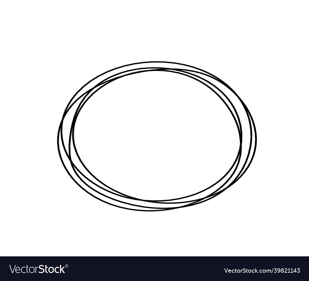 Abstract black oval as line drawing on white Vector Image