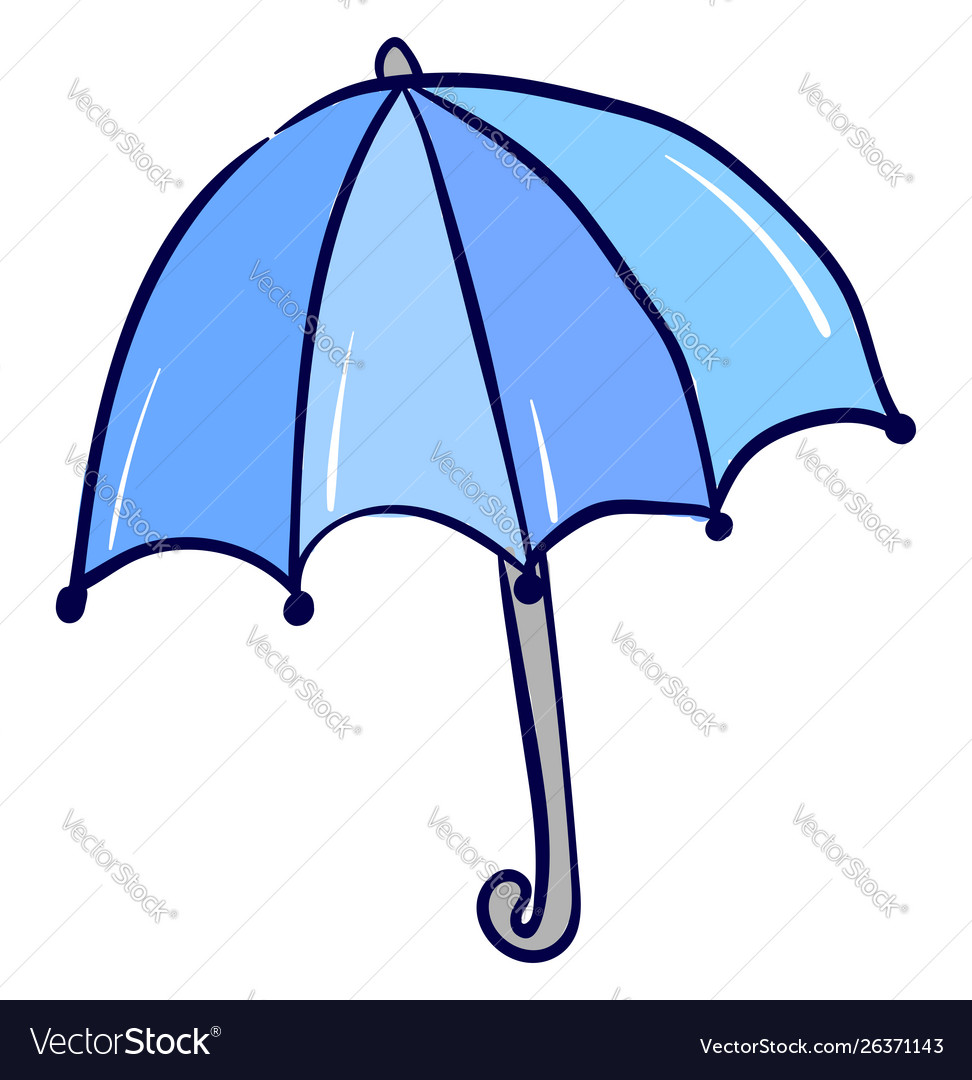 Blue umbrella on white background Royalty Free Vector Image