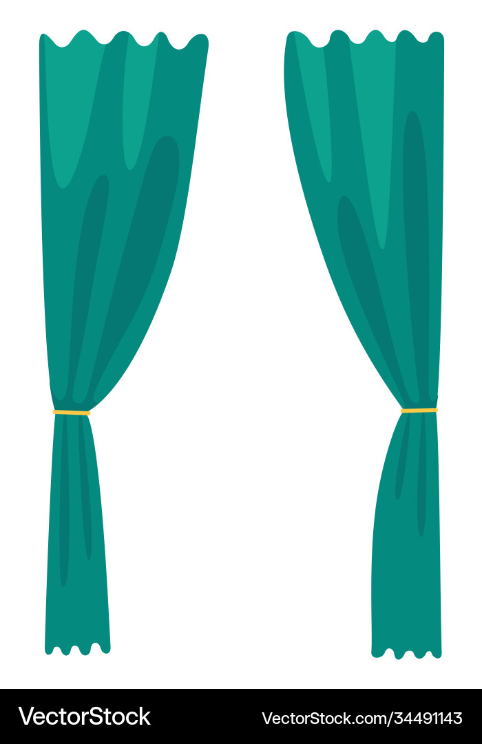 Cartoon icon green curtains isolated Royalty Free Vector