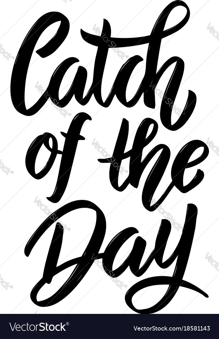 Catch day hand drawn lettering phrase Royalty Free Vector