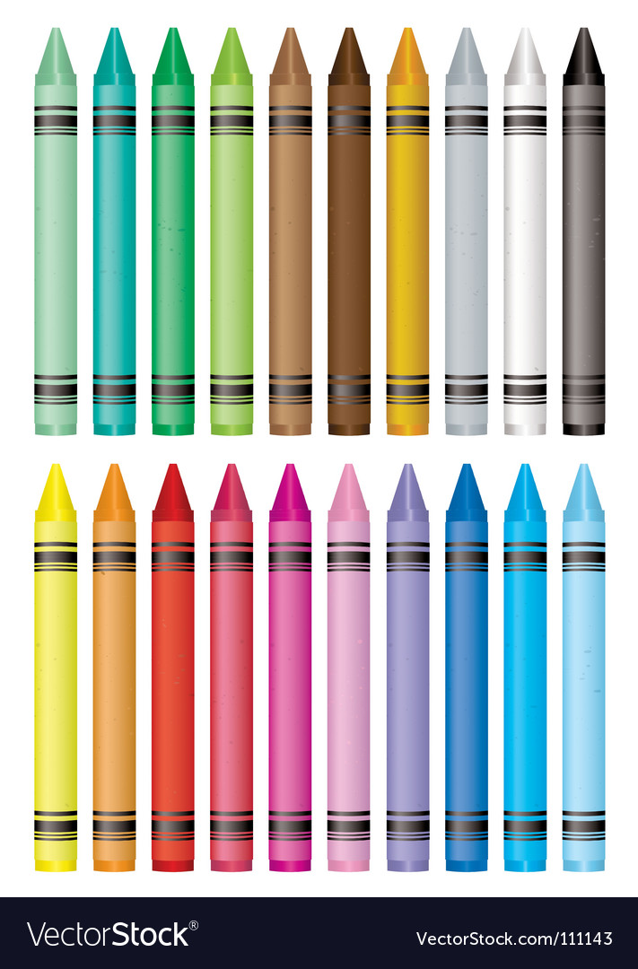 Crayon selection Royalty Free Vector Image - VectorStock