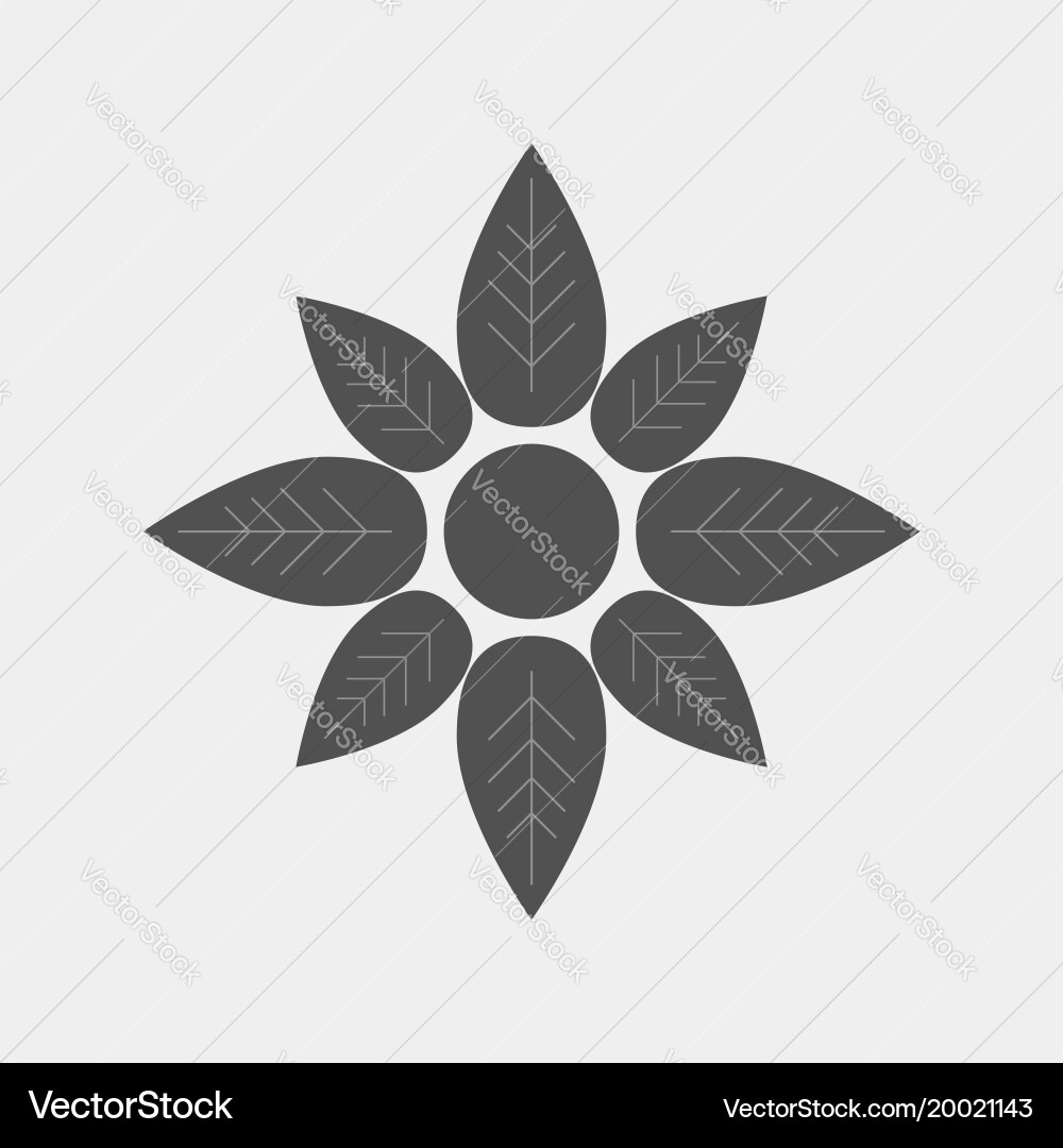 Flower icon flat Royalty Free Vector Image - VectorStock