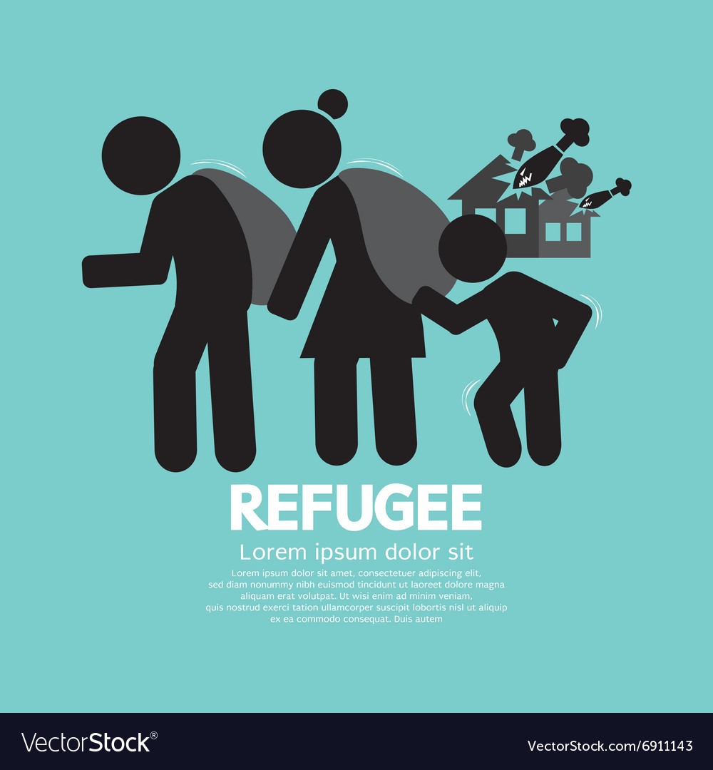 Refugees evacuee symbol Royalty Free Vector Image