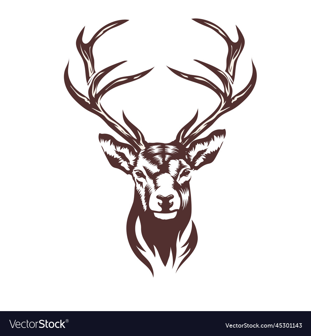 Stylized deer head Royalty Free Vector Image - VectorStock