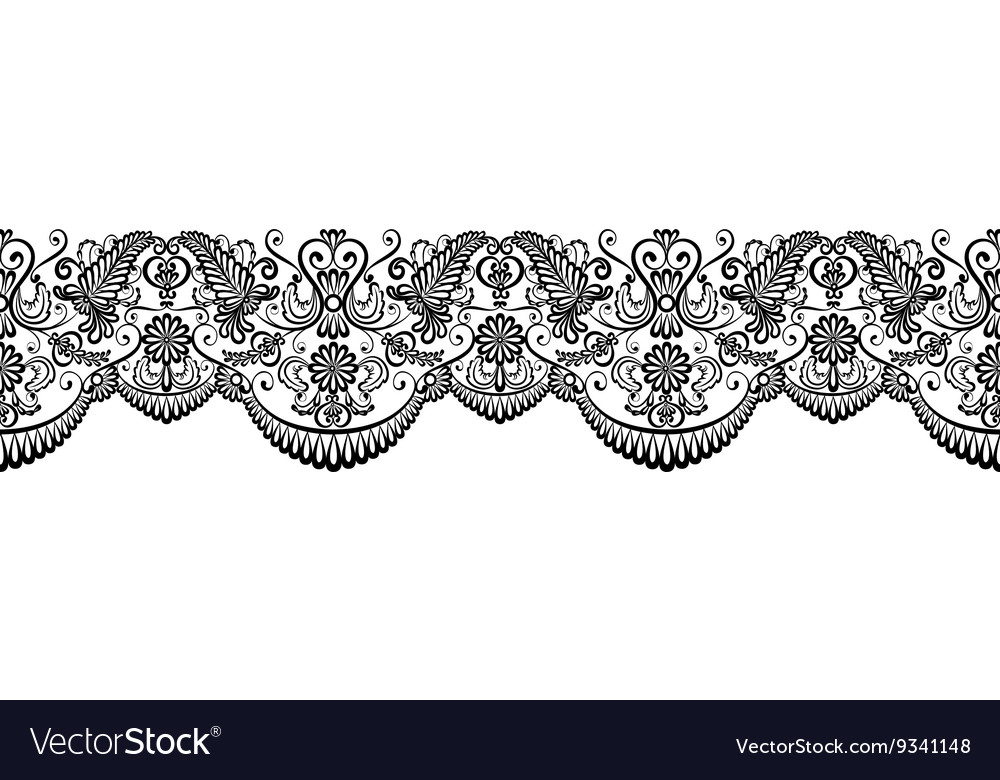 Download Black lace border Royalty Free Vector Image - VectorStock