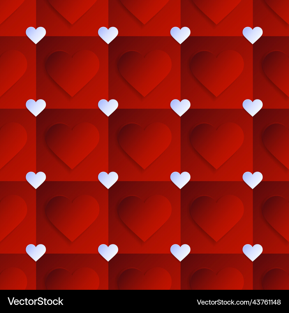 Heart seamless pattern with creative shape Vector Image