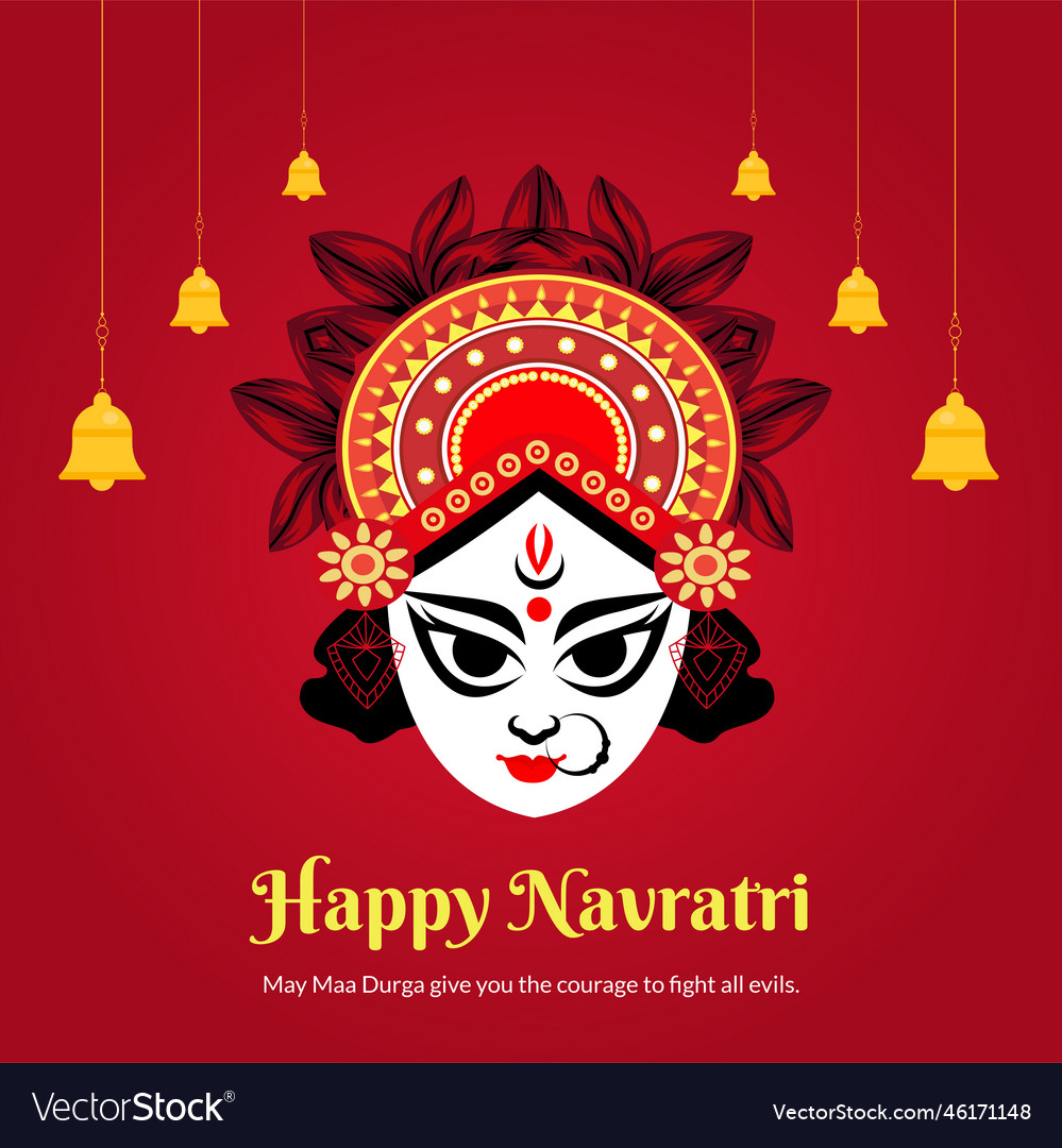 Indian hindu festival happy navratri banner Vector Image