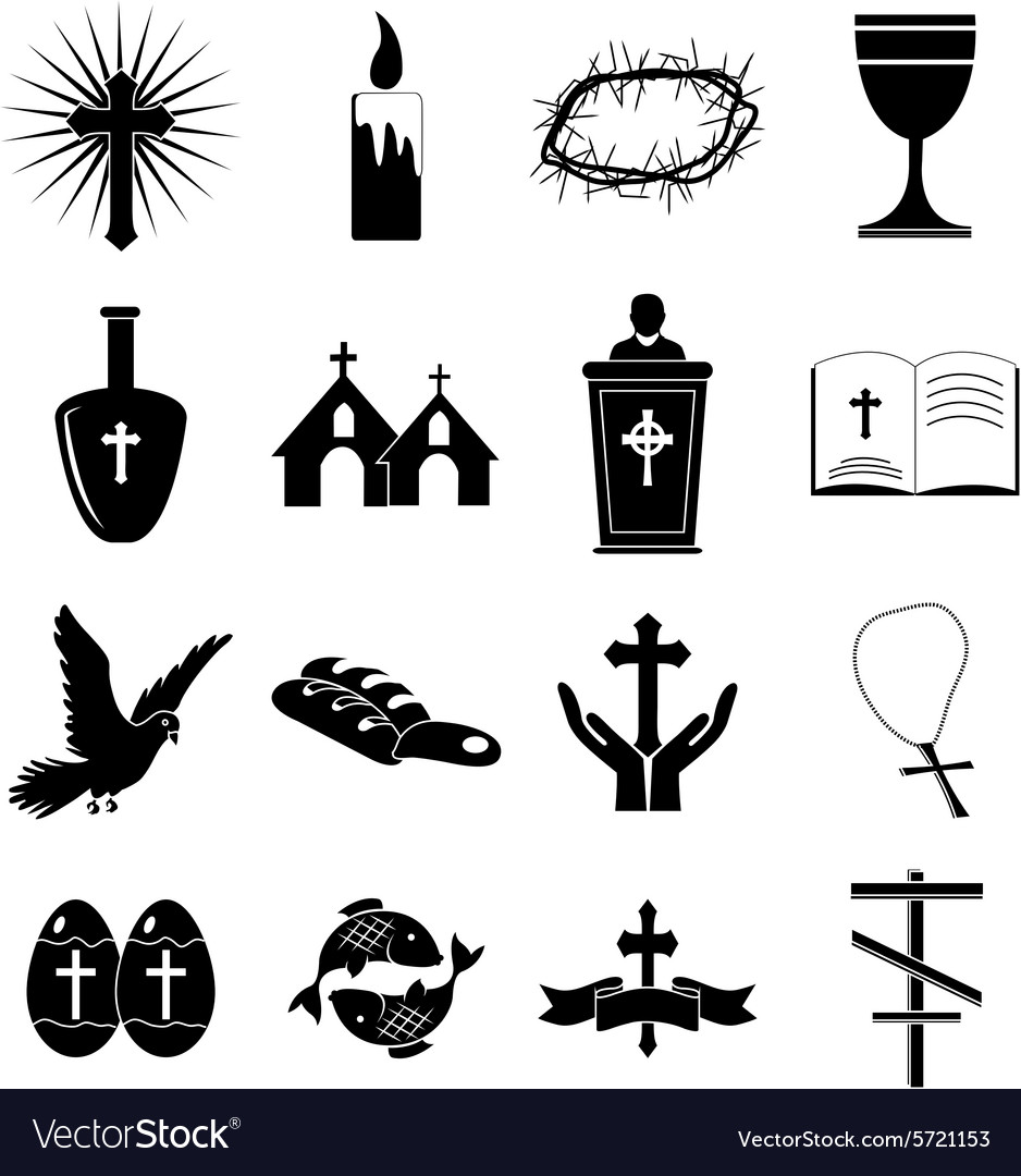 Christianity icons set Royalty Free Vector Image