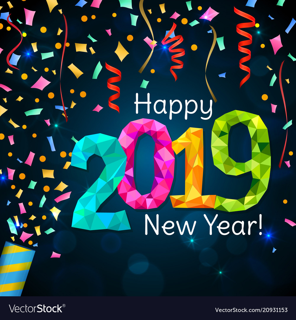 Happy New Year 19 Royalty Free Vector Image Vectorstock