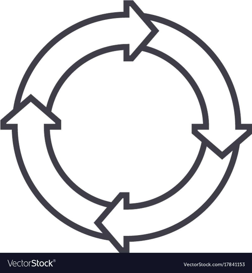 Process diagrams line icon sign