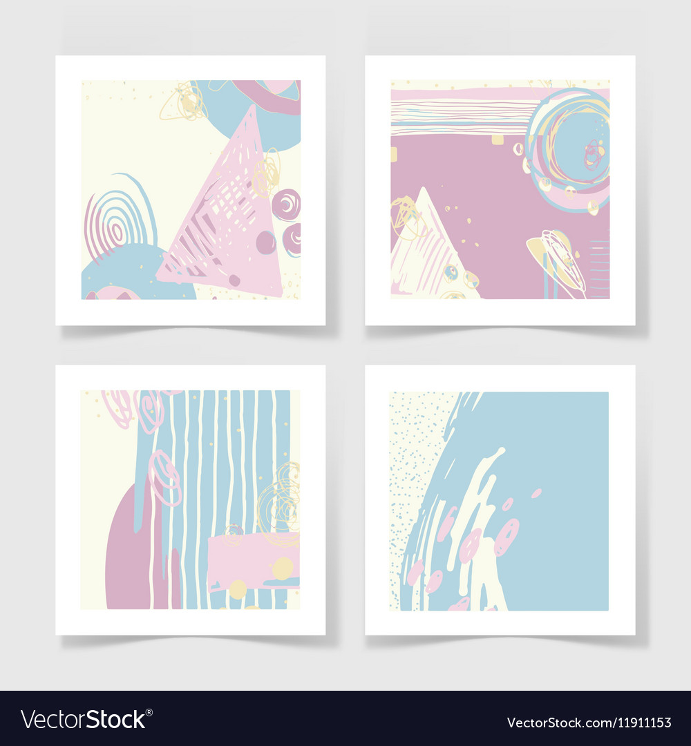 Set 4 posters with abstract trendy pattern Vector Image