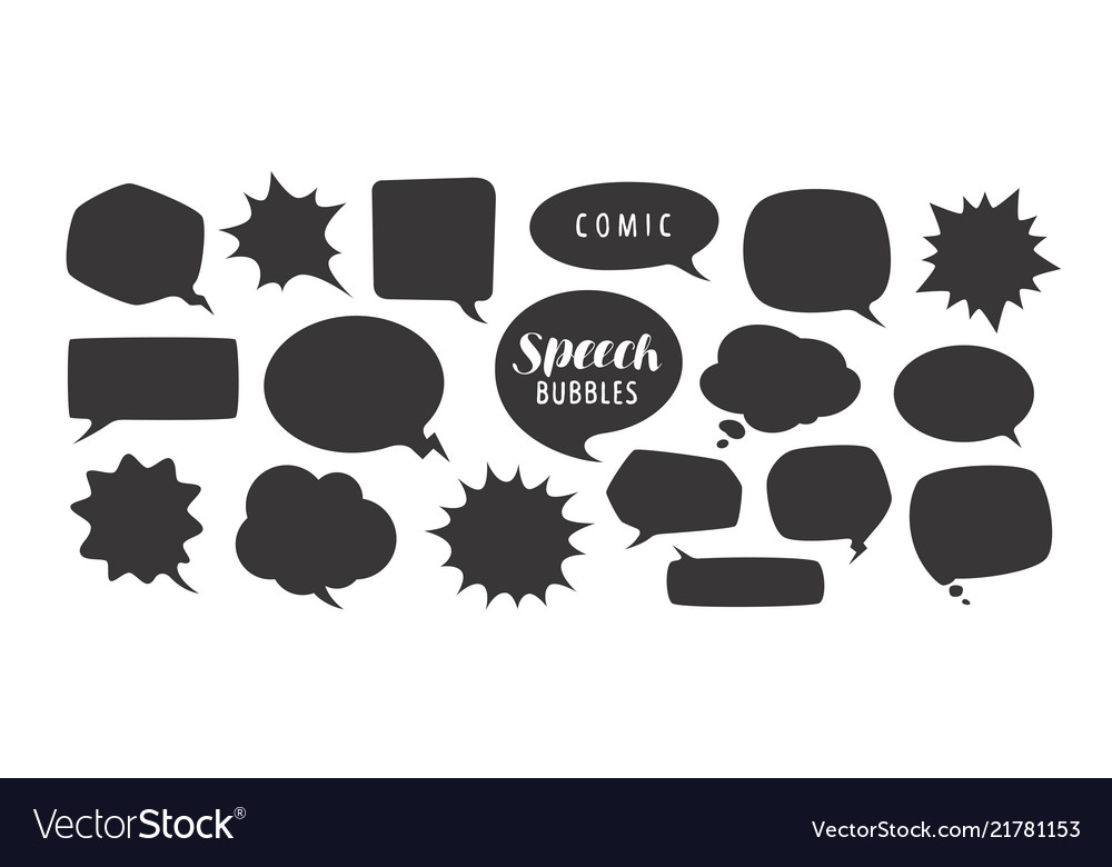 Set Of Comic Speech Bubbles Royalty Free Vector Image 1504