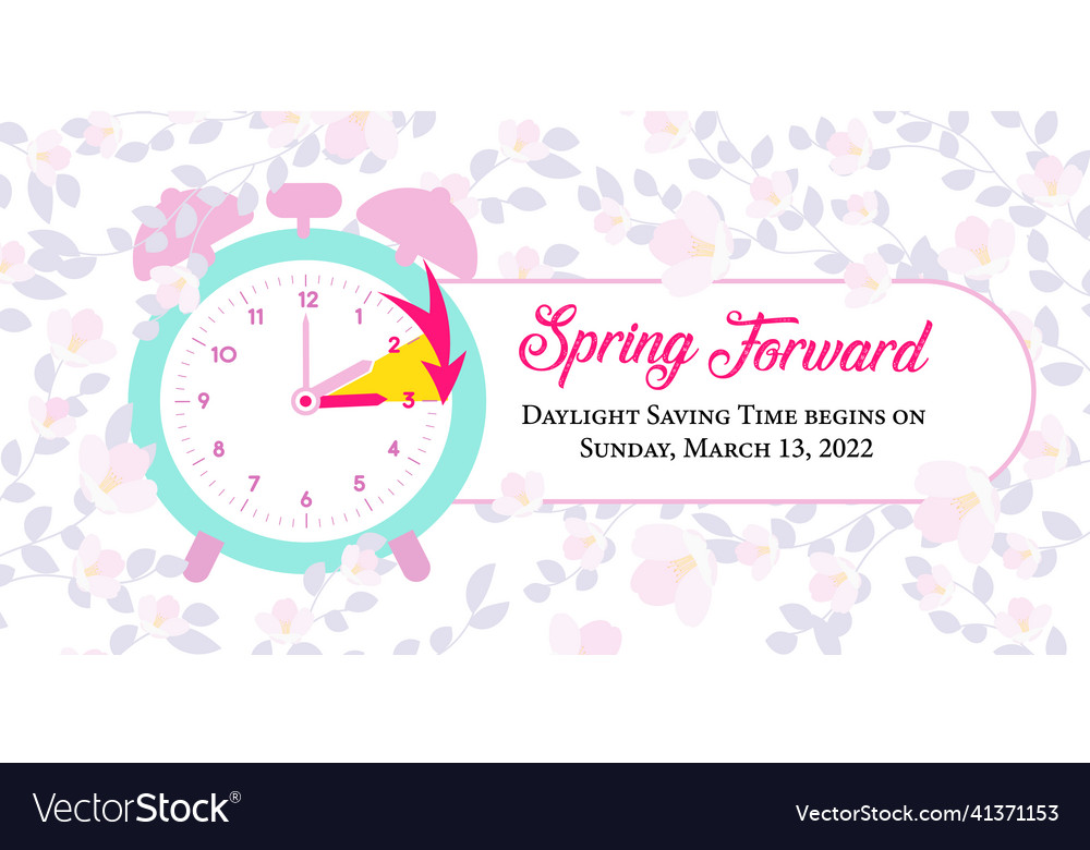 Web banner reminder with daylight saving time Vector Image