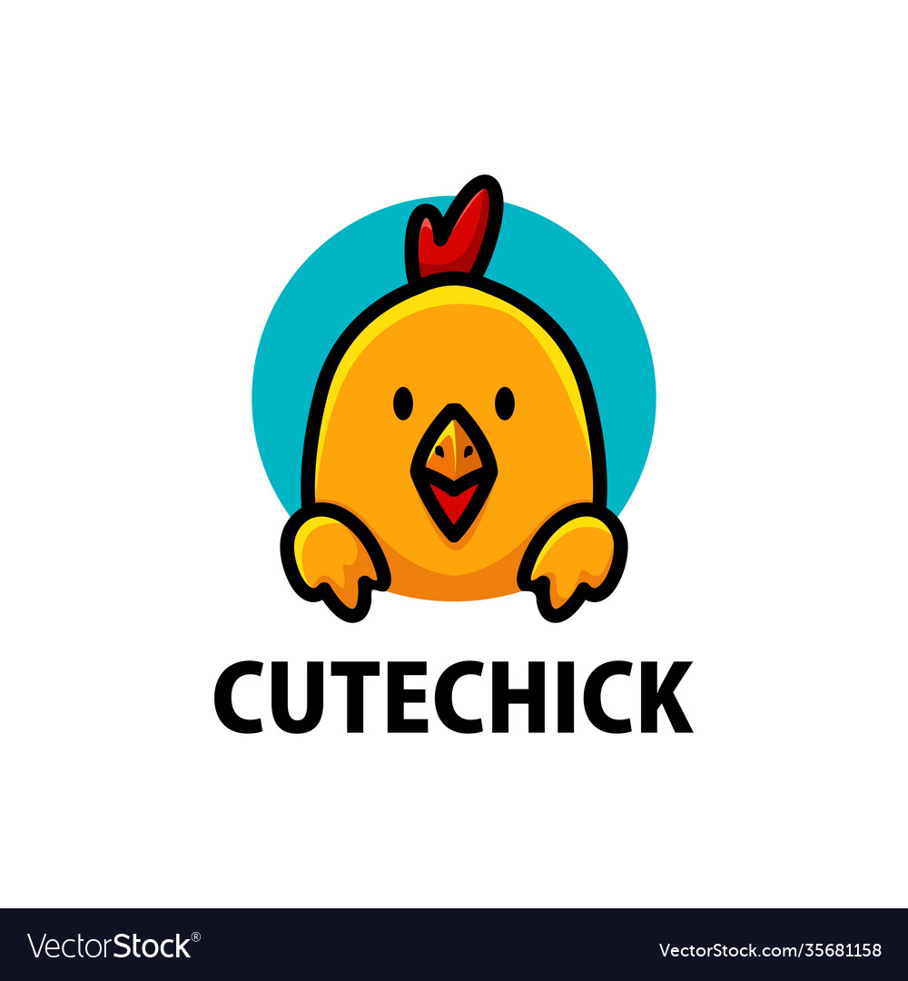 Cute chick cartoon logo icon Royalty Free Vector Image