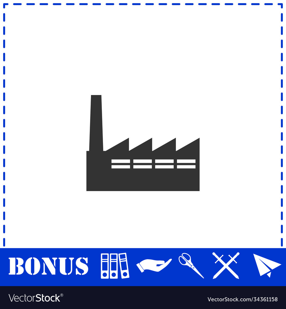 Factory icon flat Royalty Free Vector Image - VectorStock
