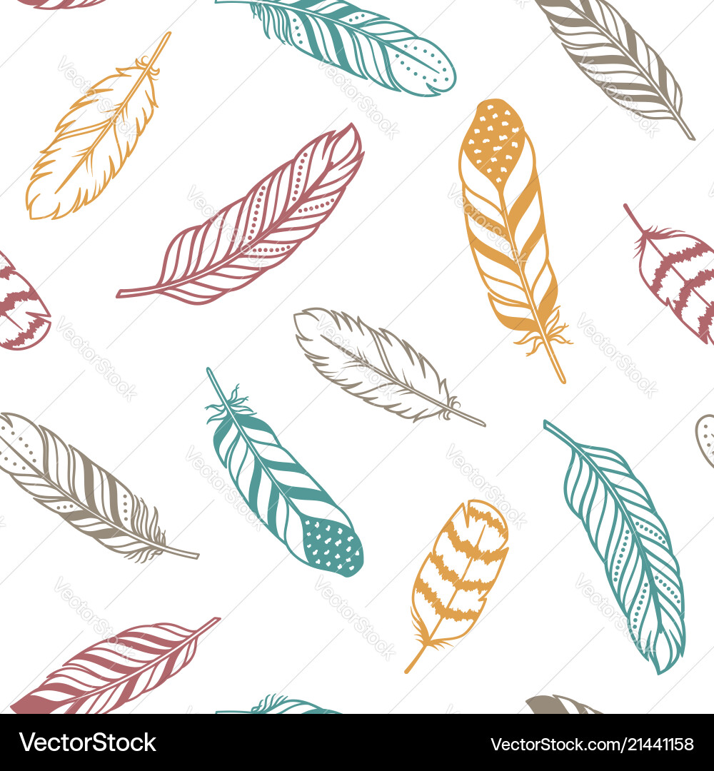 Feathers seamless pattern Royalty Free Vector Image